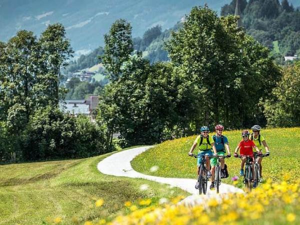 Familie auf Radtour - Tauernradweg